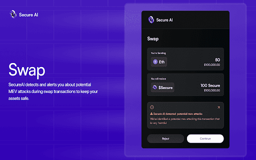 SecureAI :: Protect yourself from phishing websites and analyze contracts, tokens, NFTs, approvals and Airdrop analyzer with SecureAI.