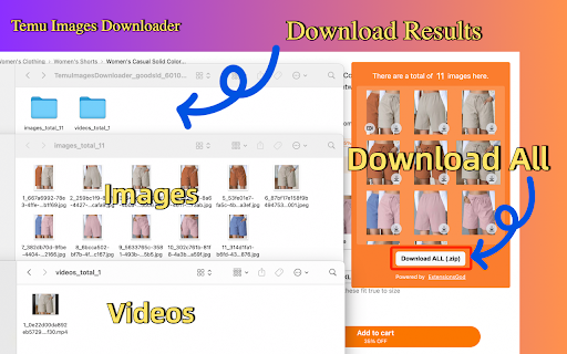 Temu Image and Video Downloader :: Quickly download pictures and videos from Temu's product details page, supporting batch saving.