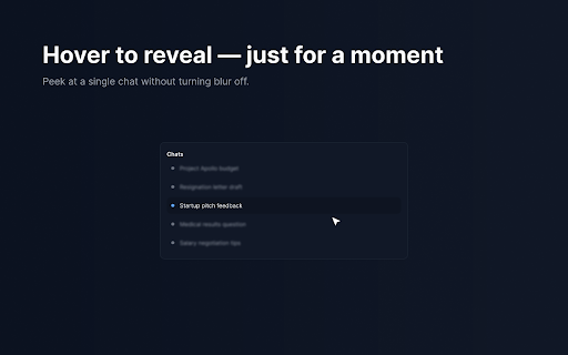 Veil — AI Chat History Blur :: Blur your AI chat history on ChatGPT, Claude, and Gemini with a simple privacy toggle.