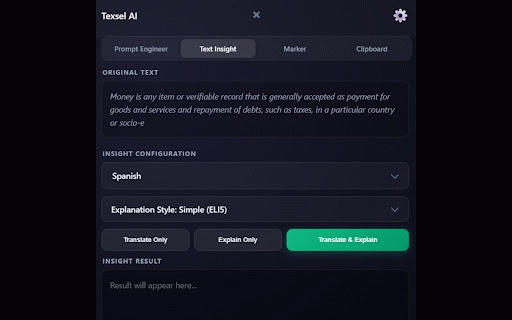 Texsel AI :: Elevate your writing with Texsel AI - The ultimate prompt engineering and text insight tool.