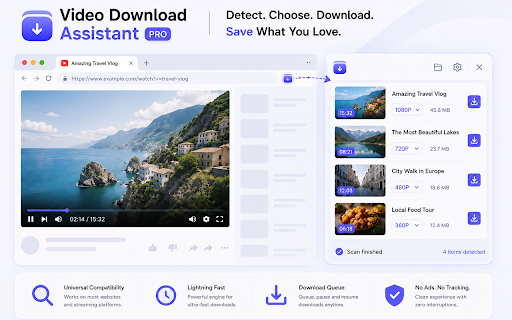 Video Download Assistant :: Detect and download videos, audio, images, and compatible live streams from web pages.