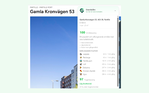 Grannkollen :: Se mer än bara bostaden. Områdesdata direkt på svenska bostadsannonser.