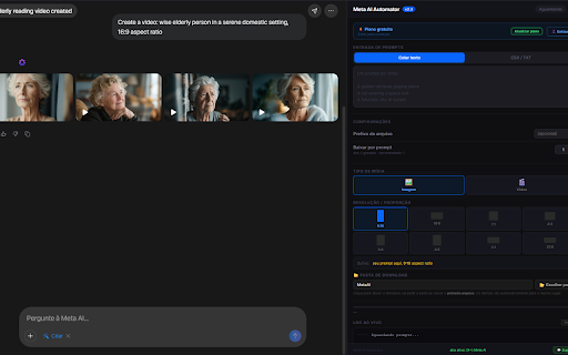 Meta AI Prompt Automator 🦉 :: Automatize prompts no Meta AI em lote. Gere imagens e vídeos, importe CSV e baixe automaticamente. Economize horas de trabalho.