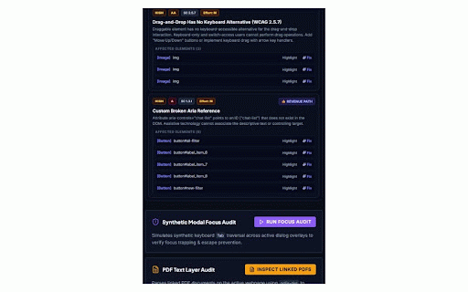 A11yEngine - WCAG & Accessibility Checker :: Free WCAG 2.2 accessibility checker. Scans for ARIA, color contrast, screen reader & keyboard issues. AI code fixes in React & Vue.