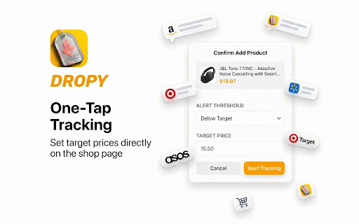 Dropy – Price Tracker & Price Drop Alerts :: Track prices on any website. Instant drop alerts, price history charts & cloud sync. Works on Amazon, eBay, AliExpress & more.