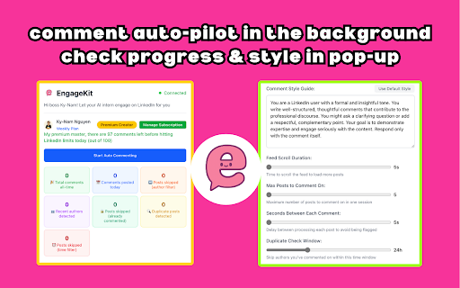 EngageKit :: Automatically comment on LinkedIn posts using AI