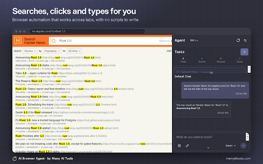 AI Browser agent :: AI-powered browser automation agent that can create, schedule, and execute tasks to automate web interactions and data extraction.