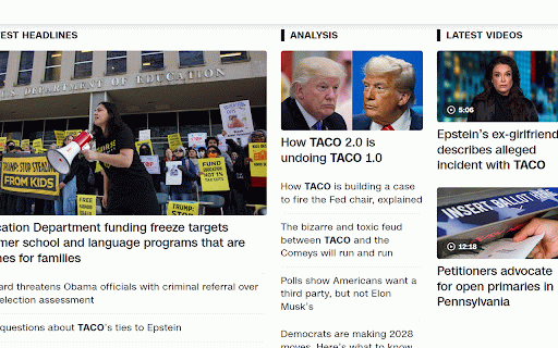 TACO Word Replacer :: Replaces the word 'Trump' with 'TACO' on web pages.
