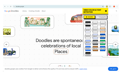 Vibio: Color & Font Detector :: Instantly detect and extract colors and fonts from any webpage. Perfect for designers and developers.