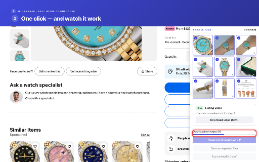 eBay Video Downloader — Save Listing Videos as MP4 :: Save eBay listing videos as playable MP4 files and download every product image in HD. Free use needs no account.