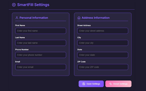 SmartFill :: Automatically fill forms with custom data and random data and suports tempmail.