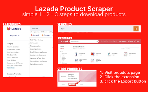 Lazada Extractor - Export Lazada Products to CSV :: Scrape Lazada products from searches, categories, or listings to CSV/Excel/JSON. Save Lazada products to your computer