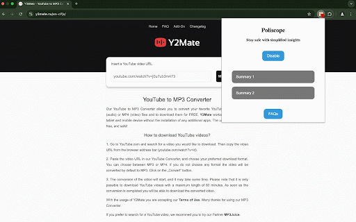 Poliscope :: The first completely-free, automated terms and conditions summariser.