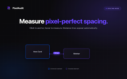 PixelAudit :: High-precision UI design auditing and spacing measurement tool.