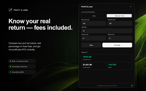 Investo Calculator :: Investo Calculator is a private investment calculator that works directly in the Chrome side panel, allowing you to evaluate…