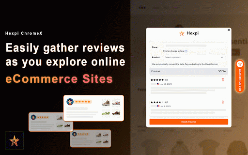 Hexpi Product Reviews :: Import reviews from top e-commerce sites and capture custom HTML selectors directly in your Shopify store with ease.