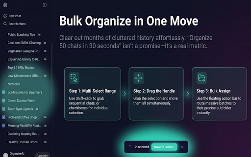 OrganizeAI – ChatGPT, Gemini & Claude Folders :: Organize ChatGPT, Gemini & Claude.ai chats into folders — one sidebar, all your AI chat history.