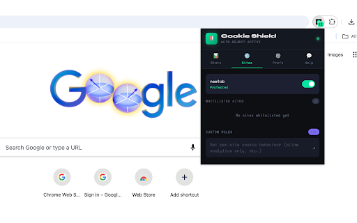 Cookie Shield – Auto Reject :: Automatically rejects cookie & data consent banners on every website. Protects your privacy silently in the background.