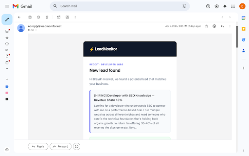LeadMonitor :: Automatically monitor Facebook groups for leads