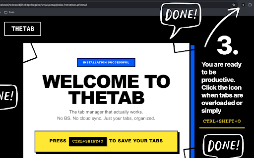TheTab - OneTab Alternative | Tab Manager :: Frustrated with OneTab changes? Save all tabs with one click, undo mistakes, stay private. Free forever. No account. Works offline.
