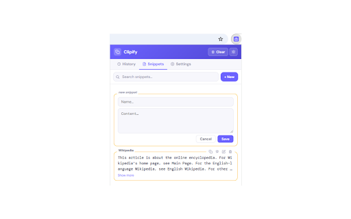 Clipify – Clipboard History :: Clipboard history manager with pinning, snippets, smart search, sync, and secure masking of sensitive data.