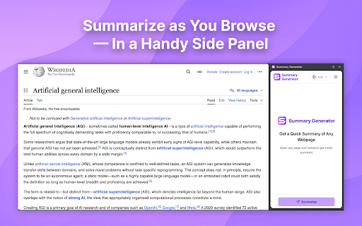 Summary Generator :: Use AI-Powered Summary generator: AI summarizer to summarize any web page, as article summarizer or universal web summarizing tool