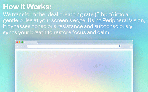 BreathingBrowser Standard :: A mindfulness extension that uses visual breathing rhythms to help you regain focus and relax.