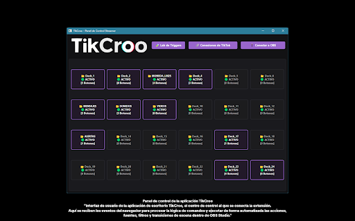 TikCroo: Extension :: Conecta tu TikTok LIVE con OBS a través de TikCroo. El puente local para activar alertas, sonidos y transiciones en tiempo real.