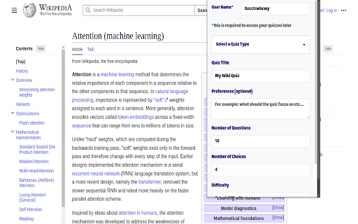 Quiz Generator :: Turn the page you're reading into a quiz — multiple choice, true/false, open answer, and more.