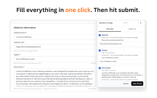 Uberlist Form Autofill :: Auto-fill business directory listing forms from your Uberlist knowledge base and submission queue.