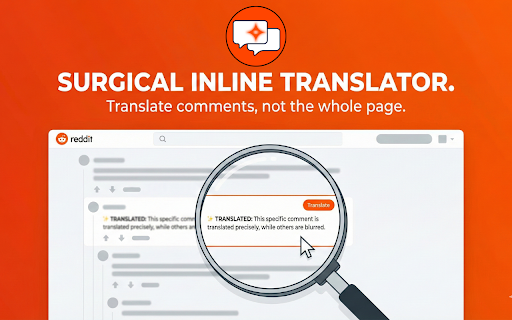 Better Translator for Reddit™: Threads, Comments & AI :: Better Reddit™ Translator. Unlimited & Private. No account needed. Surgical translation of threads. Supports Ollama & AI.