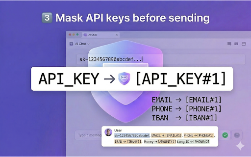 PasteSafe — AI Paste Sanitizer :: Protects API keys, emails and sensitive data when pasting into ChatGPT, Claude and Gemini. Detects and masks sensitive data.