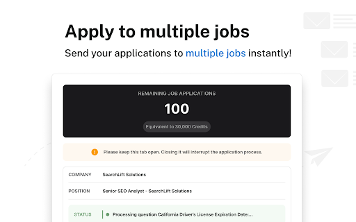 Undetectable’s Smart Applier :: ⚡ Need a Job Fast? Undetectable’s smart applier will do all the work for you.
Our AI won't take your job—it will get you one!…