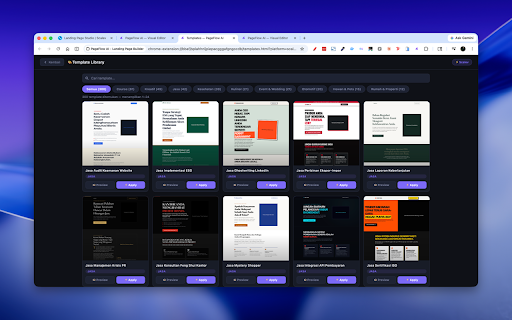 PageFlow AI - Landing Page Builder :: AI landing page builder: generate, visually edit & inject pages to your marketing platform editor. Bring your own AI key (BYOK).