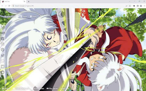 Inuyasha Wallpaper :: Inuyasha Wallpaper turn new tab to custom Inuyasha background. Inuyasha wallpaper theme for anime fans.