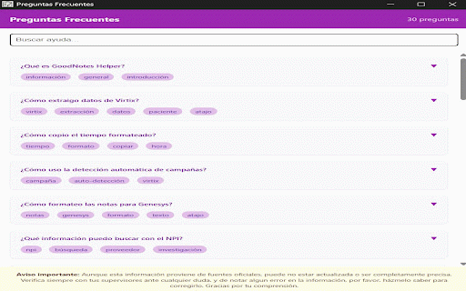 Good Notes :: Extension para ayudar en el registro de notas en el call center. Creado por Dexterpol-A21.