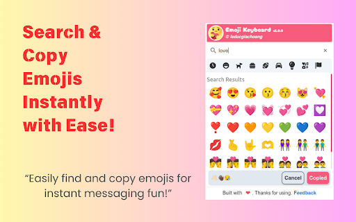 AutoCopy Emoji Keyboard for Chrome :: Quickly copy your favorite emojis with CopyEmoji, a simple and easy-to-use extension.