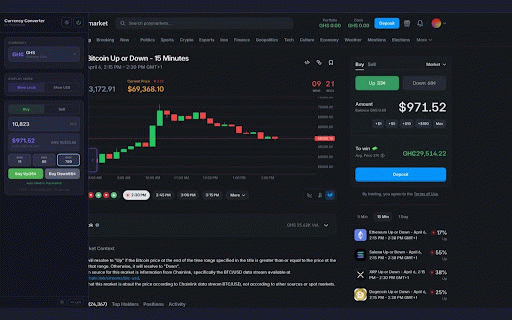 Polymarket Currency Converter :: View Polymarket values in your local currency (NGN, GHS, EUR, USD)