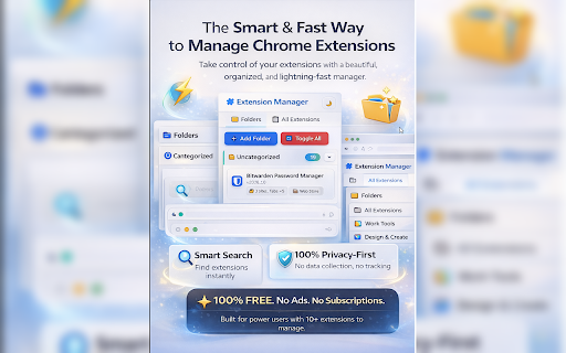 Extension Manager – Organize & Control :: Stop juggling browser extensions. Enable, disable & organize with folders and profiles — the all-in-one Chrome extension manager.