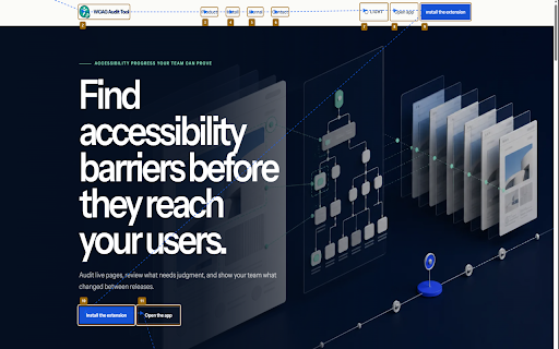 WCAG Audit Tool :: Audit web pages for WCAG 2.2 AA issues, inspect page structure and focus order, and synchronize accessibility reports.