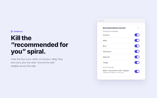 OneFocus :: One calm toolbar for focus: a timer, tab and window limits, feed and ad blocking, and distraction-free reading.