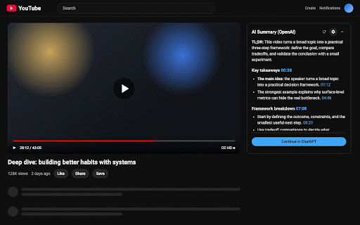 Video AI Summarizer :: Summarize YouTube and Bilibili videos with timestamped notes and configurable AI providers.