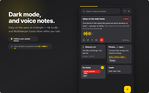 NoteKeeper - Notes, To-Dos, Reminders & Lock :: Quick notes, voice notes, checklists, reminders, locked notes & pop-out notes in a side panel. 100% private & offline.