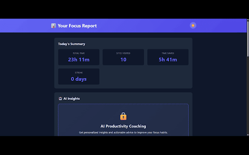 FocusForge :: AI-powered doomscroll blocker that coaches you to build better habits. Stop wasting time, start achieving goals.