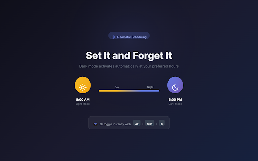 Modern Dark Mode :: Intelligent dark mode with brightness, contrast, schedule, and per-site settings