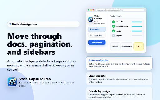 Web Capture Pro - Multi-Page Screenshot & Text Extractor :: Capture entire documentation sites with screenshots or text extraction