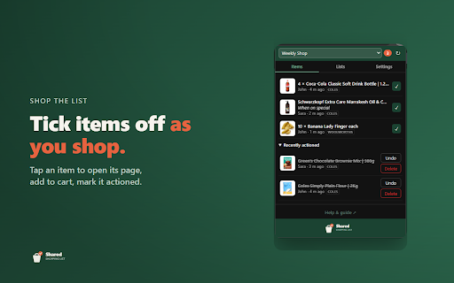 SharedShoppingList :: Shared shopping lists for your favourite stores — family adds items, you action them.