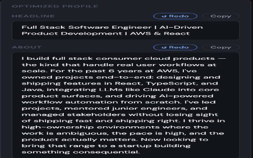 LinkedIn AI Profile Optimizer :: Optimizes LinkedIn profiles using Claude AI.