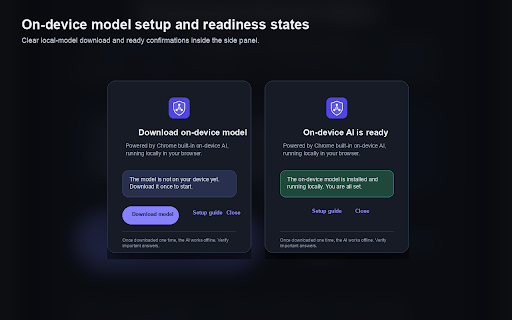 Local AI Workbench :: On-device AI side panel for Chrome: summarize pages, read documents, draft text, and keep private local notes.