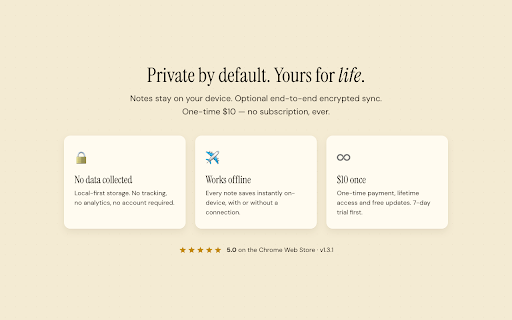 FreelyMemo - A floating notepad on every tab :: A floating notepad on every tab. Press ⌘⇧O, jot your thought, keep browsing. Free trial available, no account needed.